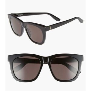Saint Laurent YSL Black/ Gold SL M24/K Monogram 55MM Rectangular Sunglasses